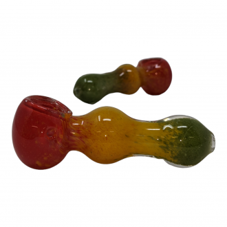 3.25" Solid Color Rasta Frit Art Hand Pipe (Pack of 2) [SDK501] 